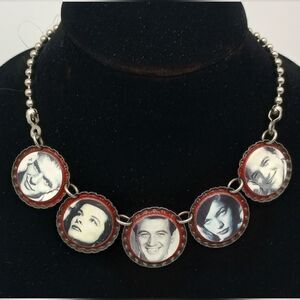 Original Unique Handmade Hollywood Movie Stars Bottle Cap Cork Silver Necklace
